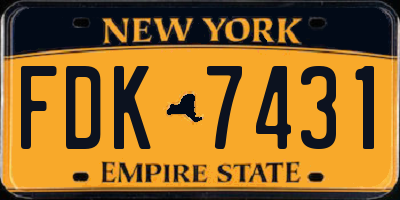 NY license plate FDK7431