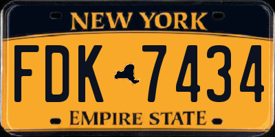 NY license plate FDK7434