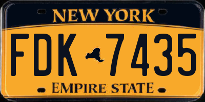 NY license plate FDK7435