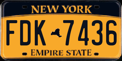 NY license plate FDK7436