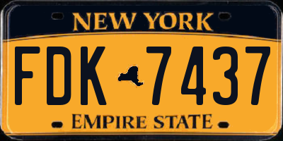 NY license plate FDK7437