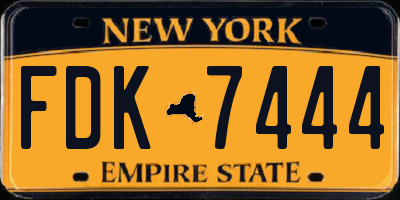 NY license plate FDK7444