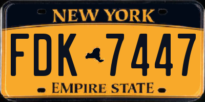 NY license plate FDK7447