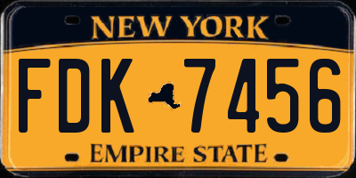 NY license plate FDK7456