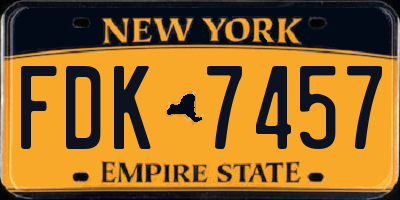 NY license plate FDK7457