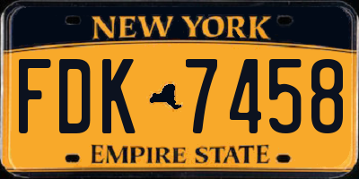 NY license plate FDK7458