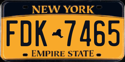 NY license plate FDK7465