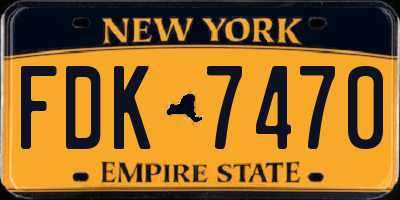 NY license plate FDK7470