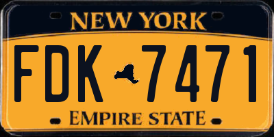 NY license plate FDK7471