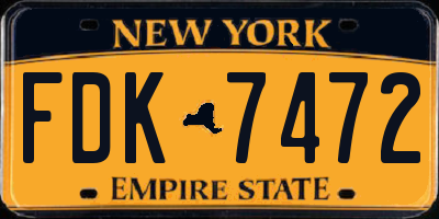 NY license plate FDK7472