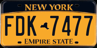NY license plate FDK7477