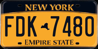 NY license plate FDK7480