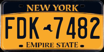 NY license plate FDK7482