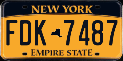NY license plate FDK7487