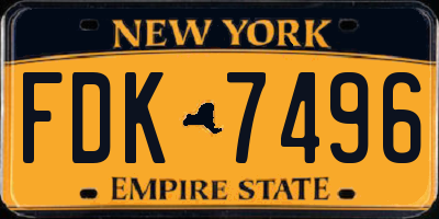 NY license plate FDK7496