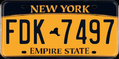 NY license plate FDK7497