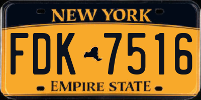 NY license plate FDK7516