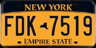 NY license plate FDK7519