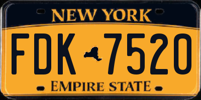 NY license plate FDK7520