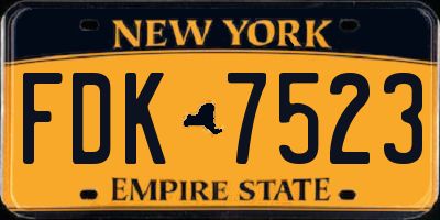 NY license plate FDK7523