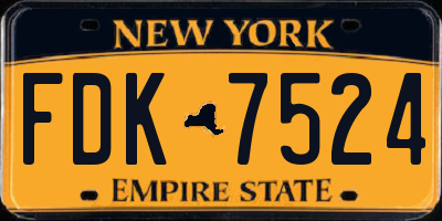 NY license plate FDK7524