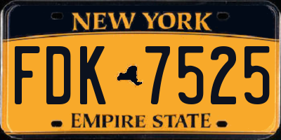 NY license plate FDK7525