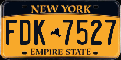 NY license plate FDK7527