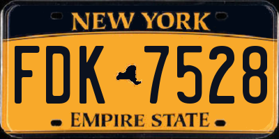 NY license plate FDK7528