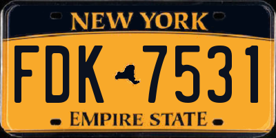NY license plate FDK7531