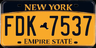 NY license plate FDK7537