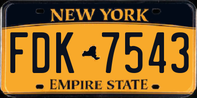 NY license plate FDK7543