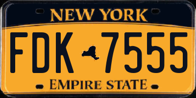 NY license plate FDK7555