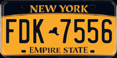NY license plate FDK7556