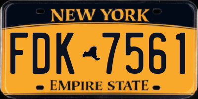 NY license plate FDK7561