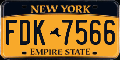 NY license plate FDK7566