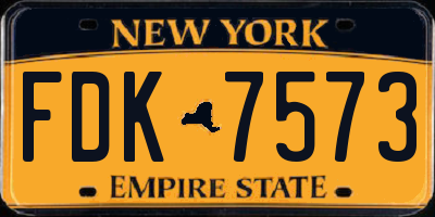 NY license plate FDK7573