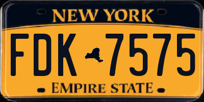 NY license plate FDK7575