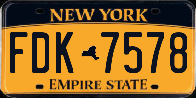 NY license plate FDK7578