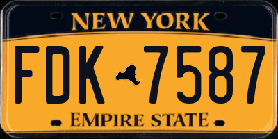 NY license plate FDK7587
