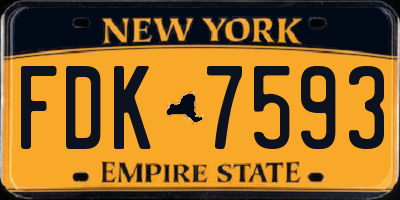 NY license plate FDK7593