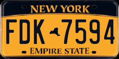 NY license plate FDK7594