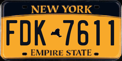 NY license plate FDK7611