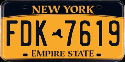 NY license plate FDK7619