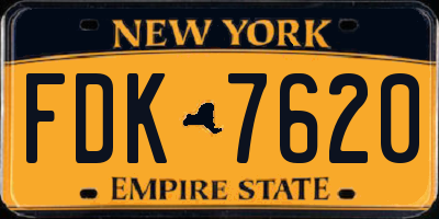 NY license plate FDK7620