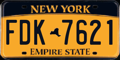 NY license plate FDK7621