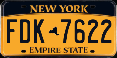 NY license plate FDK7622