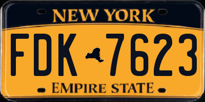 NY license plate FDK7623