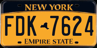 NY license plate FDK7624