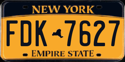 NY license plate FDK7627