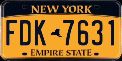 NY license plate FDK7631